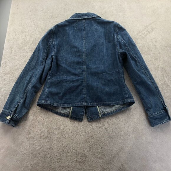 Sigrid Olsen Womens Denim Jean Jacket 12 Embroidered Vintage Button Front Blue - Picture 12 of 14